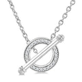 1/8 Ctw Circle Toggle Round Cut Diamond Fashion Necklace in 10K White Gold