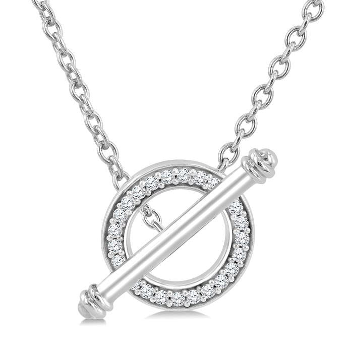 Iolanthe Quill Circle Toggle Diamond Fashion Necklace