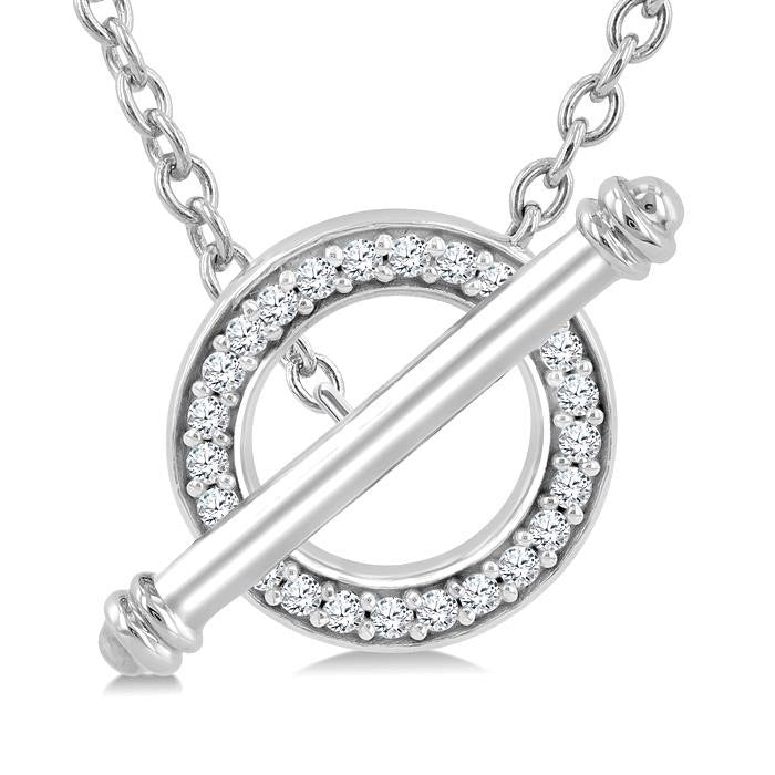 Iolanthe Quill Circle Toggle Diamond Fashion Necklace