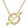 1/8 Ctw Circle Toggle Round Cut Diamond Fashion Necklace in 10K Yellow Gold