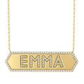 Block 'Emma' Diamond Nameplate Necklace