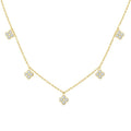 5/8 Ctw Clover Round Cut Diamond Station Necklace in 14K Yellow Gold