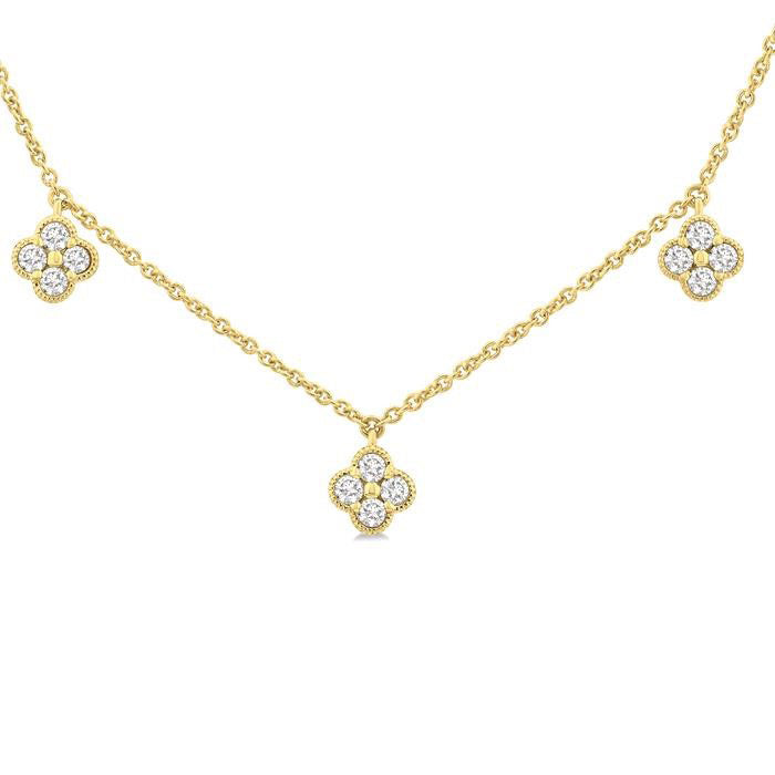 Clover Diamond Station Necklace