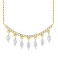 1/2 Ctw Marquise and Round Cut Diamond Chandelier Necklace in 14K Yellow Gold