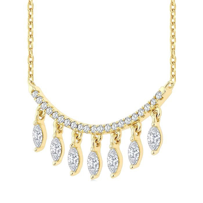 Marquise Shape Diamond Fashion Necklace