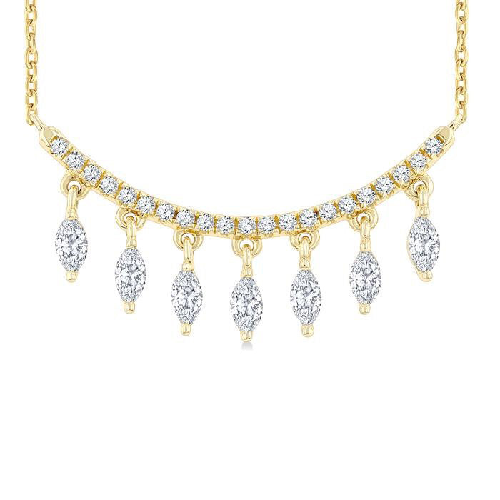 Marquise Shape Diamond Fashion Necklace