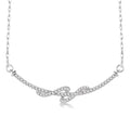 1/4 Ctw Round Cut Diamond Swirl Necklace in 10K White Gold with Chain
