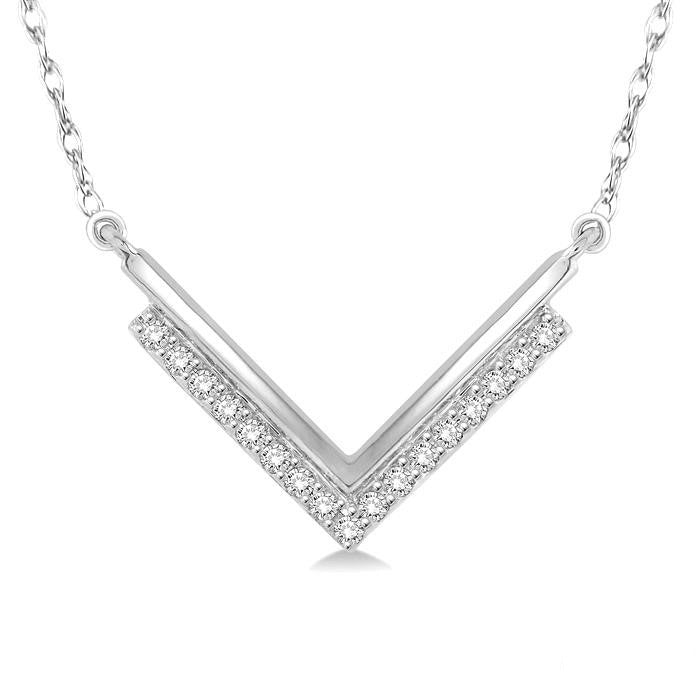 V Shape Diamond Necklace