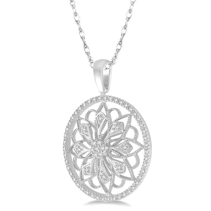 Zenith Beryl Floral Circle Diamond Fashion Pendant