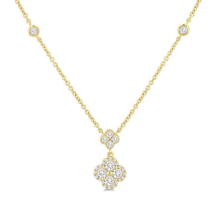 Clover Diamond Station Necklace