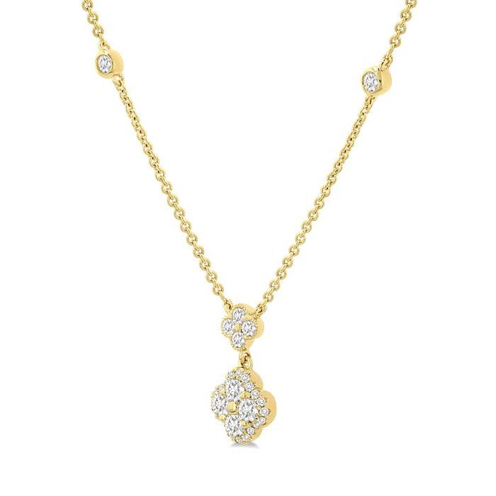 Clover Diamond Station Necklace