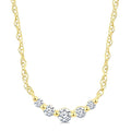 1/20 Ctw Curved Bar Round Cut Diamond Fashion Necklace in 10K Yellow Gold
