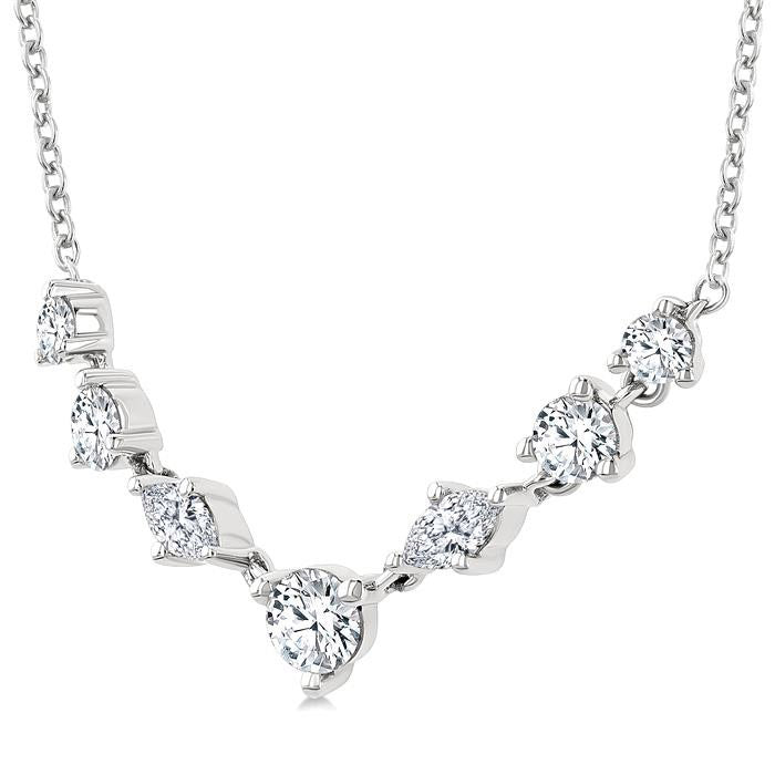Mixed Shape Diamond Fashion Necklace