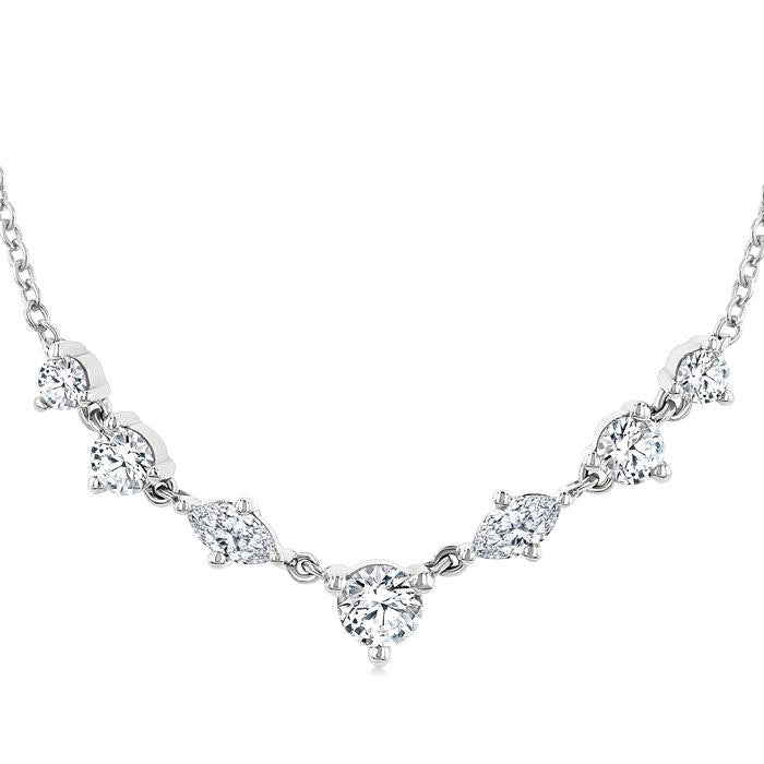 Mixed Shape Diamond Fashion Necklace