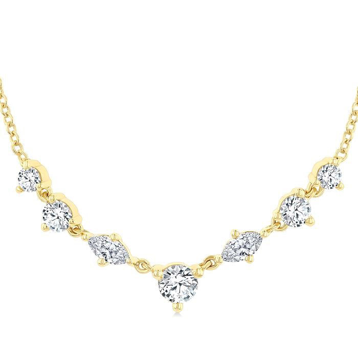 Mixed Shape Diamond Fashion Necklace