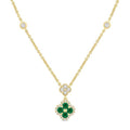 Seraph Clover Gemstone & Diamond Station Necklace