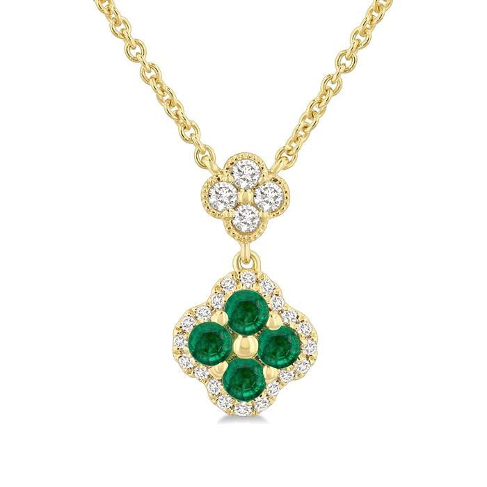 Seraph Clover Gemstone & Diamond Station Necklace