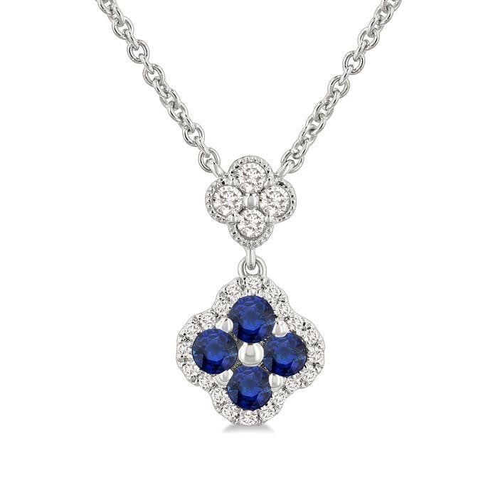 Echo Clover Gemstone & Diamond Station Necklace
