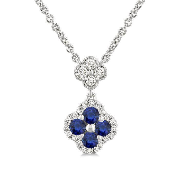 Echo Clover Gemstone & Diamond Station Necklace