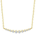 1/6 Ctw Curved Bar Round Cut Diamond Fashion Necklace in 10K Yellow Gold