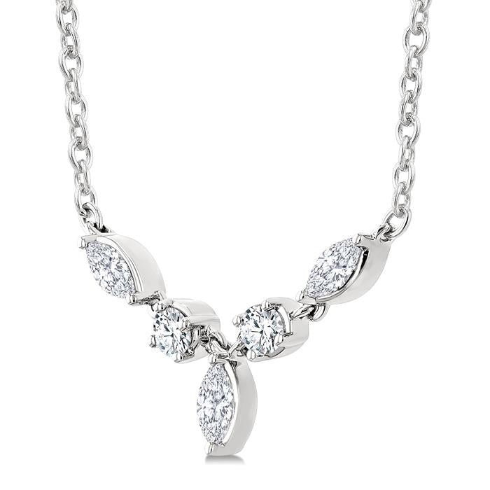 Marquise & Round Shape Diamond Fashion Necklace