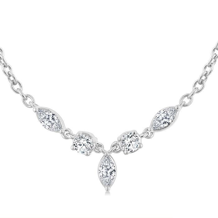 Marquise & Round Shape Diamond Fashion Necklace