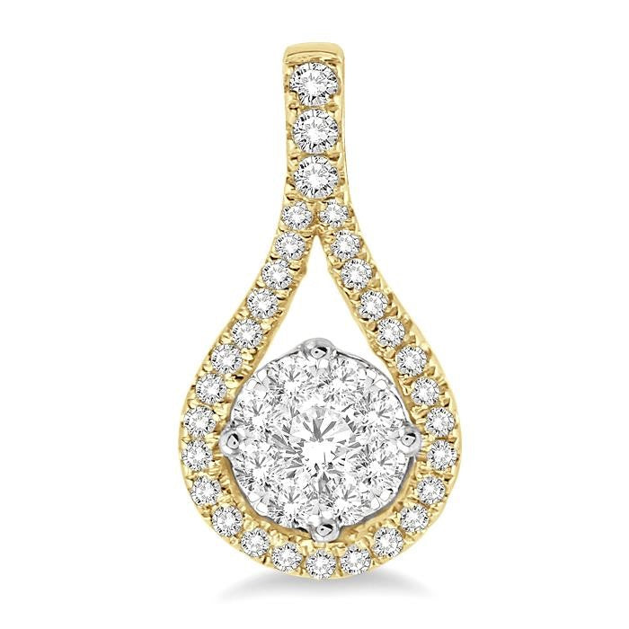 1/2 Ctw Shine Bright Round Cut Diamond Earrings in 14K Yellow and White Gold
