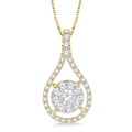 5/8 Ctw Shine Bright Round Cut Diamond Pendant in 14K Yellow and White Gold with Chain