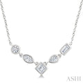1/4 Ctw Mixed Cut Diamond Fashion Necklace in 14K White Gold