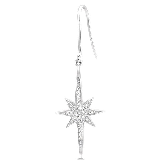 SolRa 14K White Gold Diamond Pave Earrings