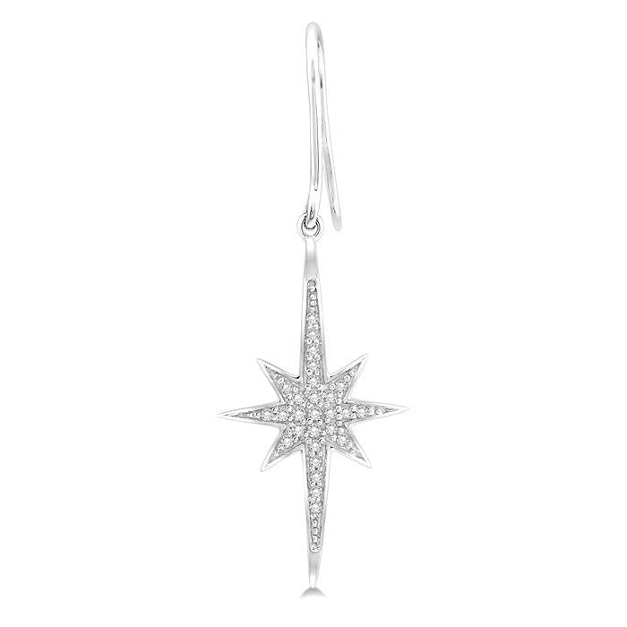SolRa 14K White Gold Diamond Pave Earrings