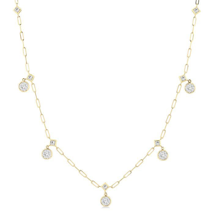 Shine Bright Diamond Paperclip Station Necklace