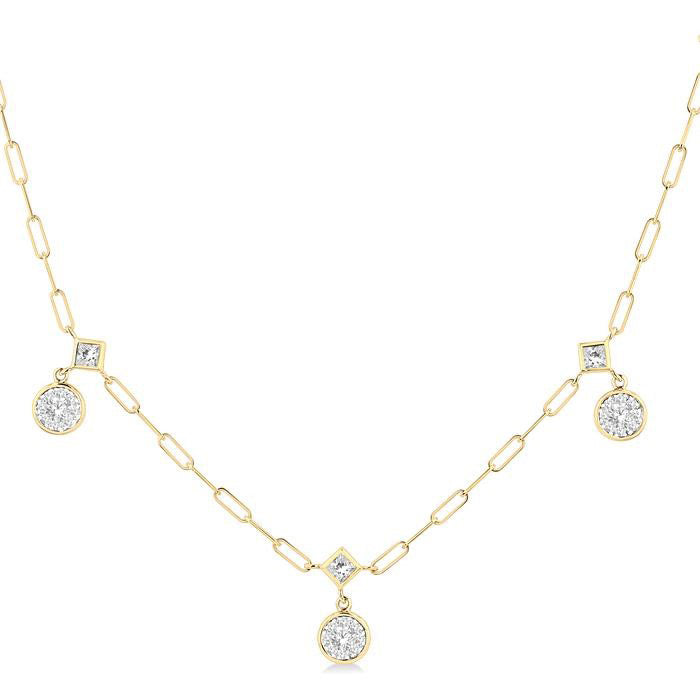 Shine Bright Diamond Paperclip Station Necklace