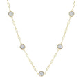 1 Ctw Shine Bright Round Cut Diamond Paperclip Station Necklace in 14K Yellow and White Gold