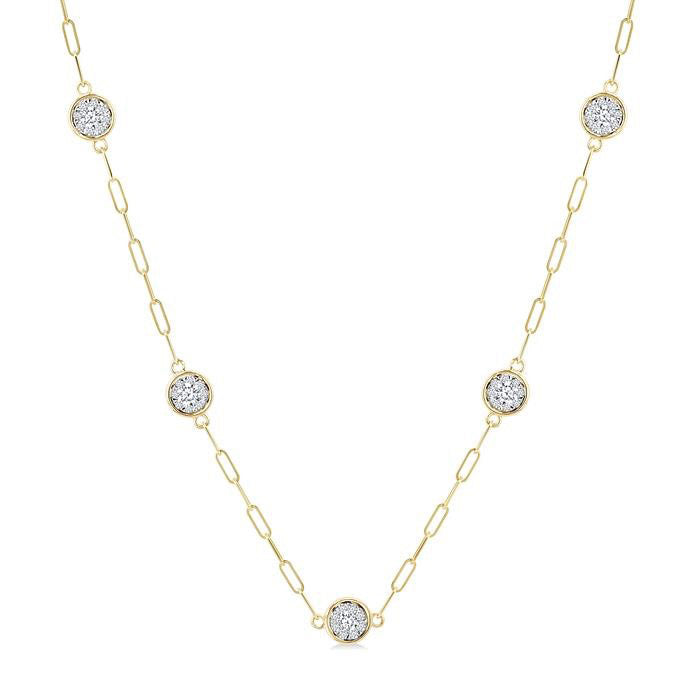 Shine Bright Diamond Paperclip Station Necklace