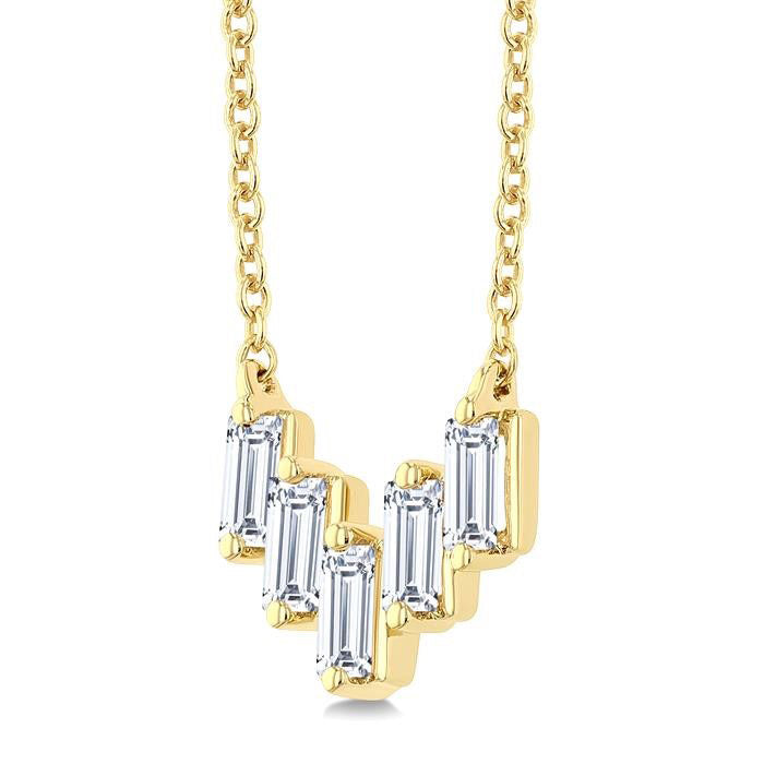 Baguette Diamond Fashion Necklace