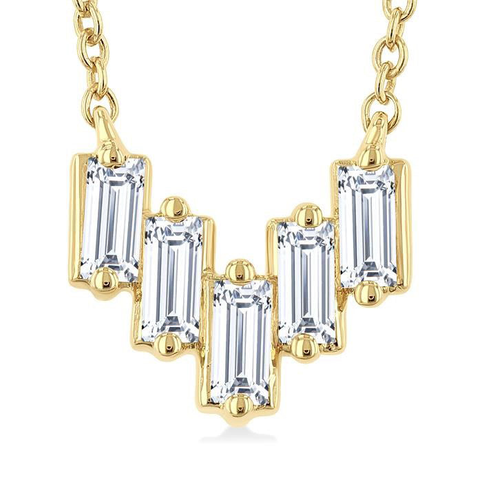 Baguette Diamond Fashion Necklace
