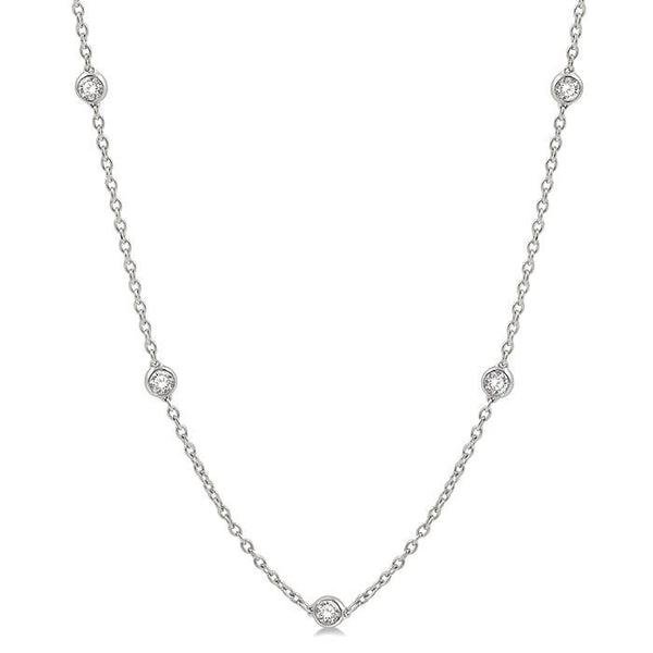 1 1/2 Ctw Round Cut Diamond Fashion Necklace in 14K White Gold