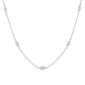 1 1/2 Ctw Marquise Cut Diamond Fashion Station Necklace in 14K White Gold
