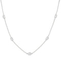 Aquila Emerald Shape Diamond Station Necklace