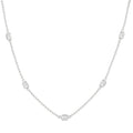 1 1/2 Ctw Emerald Cut Diamond Station Necklace in 14K White Gold