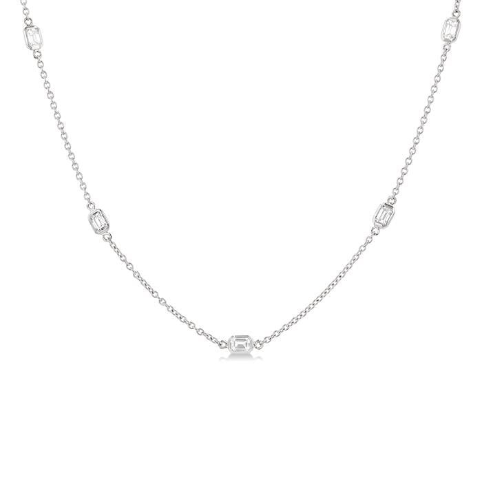 Étoile Harbor Emerald Shape Diamond Station Necklace