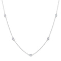 1 Ctw Bezel Set Oval Cut Diamond Station Necklace in 14K White Gold