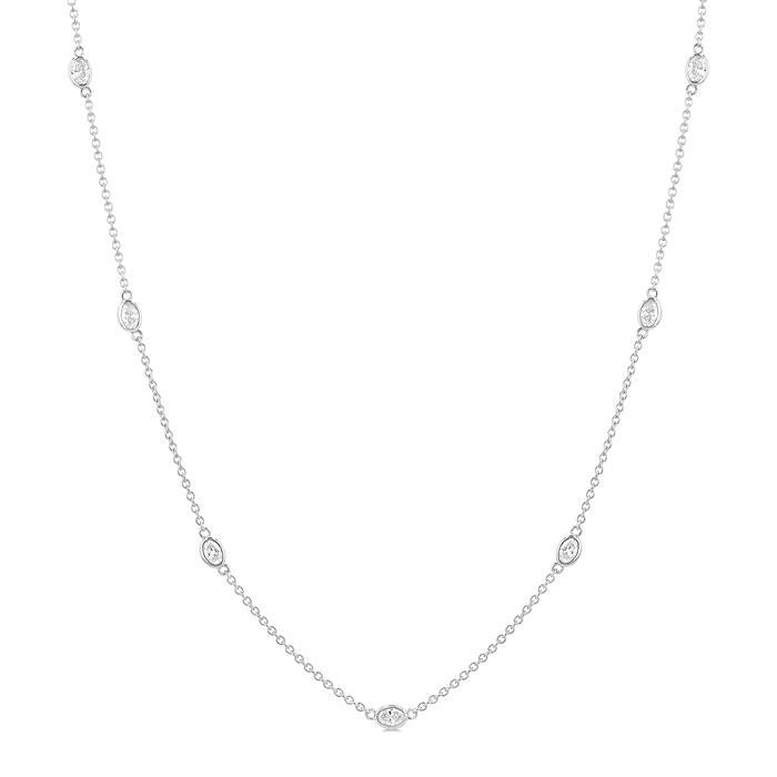 Haven Oval Shape Diamond Station Necklace