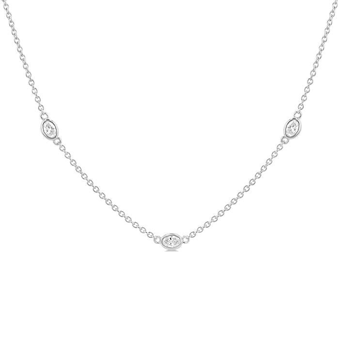 Haven Oval Shape Diamond Station Necklace