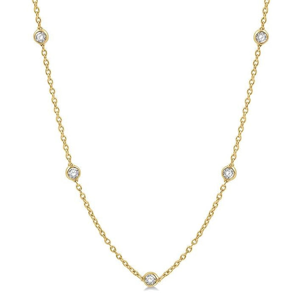 1 1/2 Ctw Round Cut Diamond Fashion Necklace in 14K Yellow Gold