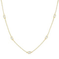 River Emerald Shape Diamond Station Necklace
