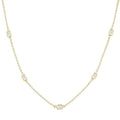 River Emerald Shape Diamond Station Necklace