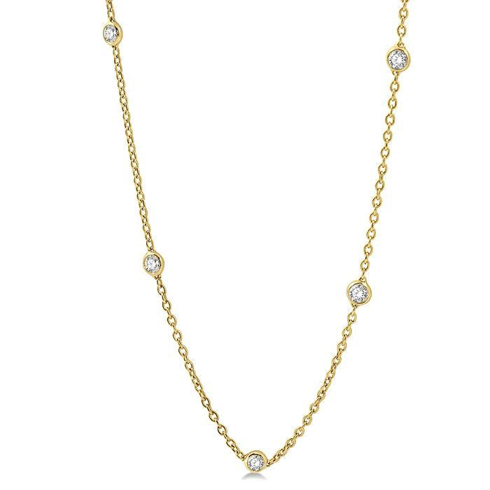 Whisper Yew Diamond Station Necklace