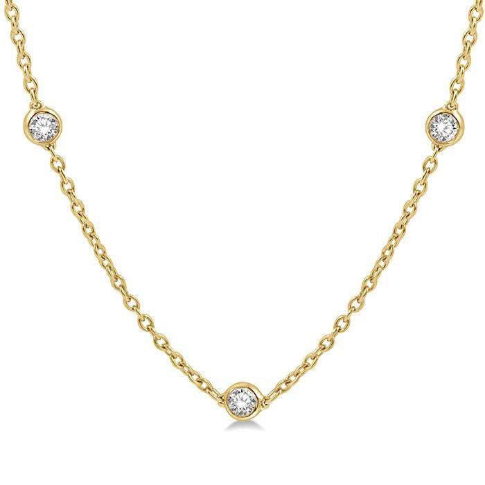 Whisper Yew Diamond Station Necklace